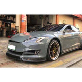 Carbon Fiber Front Lip Spoiler Head Bumper Guard for Tesla Model S 70D P85D 90D P100D Sedan 4 Door 2012-2017 R Style