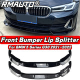For G30 Front Lip Bumper Diffuser Splitter Lip Spoiler Apron Bumper Guard Body Kit For BMW 5 Series G30 2021-2022 Accessories
