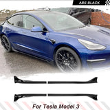 For Tesla Model 3 2023 2024 4PCS Car Side Skirts Side Bumper Extention Splitter Trims Body Kits ABS Glossy Black Racing Aerokits
