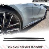 Car Side Skirts Apron Body Kit For BMW 4 Series G22 M-Tech 2 Door 2021UP Side Door Bumper Skirts Apron Body Kits Dry Carbon