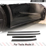 Prepregl Carbon Fiber Door Side Skirt Molding Trim Covers For Tesla Model X 2016-2018 Door Trim Strip Side Skirts Extension Lip