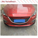 Carbon Fiber Front Front Bumper Spoiler Lip Lower Body Kit Splitter Guard Plate Trim for Mazda 3 Axela 4-Door 2014-2017