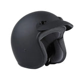 Motorcycle Matte Black 3/4 Open Face Moto Scooter DOT Adult Helmet Sun Visor Size S M L XL