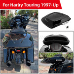Motorcycle 5.5'' Razor Tour Pack Trunk Vivid Black With Latch Key For Harley Touring Street Glide Ultra Road King 1997-up