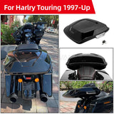 Motorcycle 5.5'' Razor Tour Pack Trunk Vivid Black With Latch Key For Harley Touring Street Glide Ultra Road King 1997-up