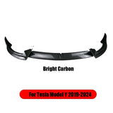 Matte Carbon Front Bumper Front Lip Front Shovel kit for Tesla Model 3 2017-2023 Model Y 2024 Sedan Body Spoiler Splitter Kit