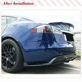 Carbon Fiber Rear Diffuser for Tesla Model S 2016-2019 Car Rear Bumper Cover Lower Lip Spoiler Valance Protector Body Kits