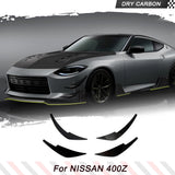Dry Carbon Fiber Car Front Bumper Side Canards Splitter For Nissan 400Z RZ34 2023 Car Canards Valence Chin Car Tuning Splitters