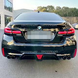 For BMW G30 G38 5 Series 525i 530i 535i CS STYLE Car Rear Bumper Diffuser Spoiler Lip Light Exhaust Guard Bracket Splitter 17-23