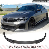 Carbon Fiber Front Bumper Lip Spoiler for BMW 3 Series G20 320i 330i M Sport M340i Front Bumper Lip Splitters Guard 2020-2023