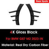 Real Dry Carbon Fiber Front/Rear Bumper Side Fender Trim Cover MP Style Side Spats Canards Body Kits for BMW M2 G87 2023-IN
