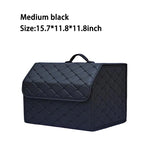 1Pc Car PU Leather Trunk Storage Box Portable Foldable Storage Car Multiuse Storage organization Car Trunk Bag Auto Storag Box -