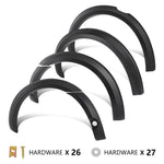 4'' Matte Black Fender Flares Wide Wheel Arch For Ford Ranger Wildtrak 2015-2022 T7 T8 MK2 MK3 Double Cab Auto Part Accessories