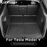 For Tesla Model Y Rear Seat Backrest Protective Pad Trunk Mat Anti-Kick Pad Car Interior Accessories 2021-2024