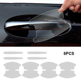 8PCS Universal Car Door Handle Bowl Scratch Protective Stickers Transparent Car Handle Anti-collision Protection Strip