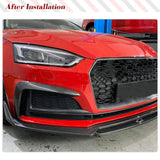 Carbon Fiber Car Front Bumper Canards Fog Lamp Cover For Audi A5 Sline S5 2017-2019 B9 2PCS Front Bumper Fins Canards Body Kits