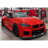 Real Forged Carbon Fiber Front Bumper Lip Spoiler Cup Flaps Body Kit Cover For BMW G87 M2 2022 2023 2024