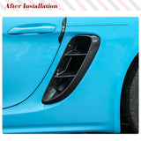 Dry Carbon Door Side Fender Vents Trims Fits for Porsche 718 Boxster Cayman 2016-2021 Frame Air Intake Molding Cover