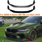 Car Front Bumper Chin Lip Side Spoiler Splitter Cover Guard Kit Protector Deflector 2021-2024 For BMW 5 Series M5 F90 LCI