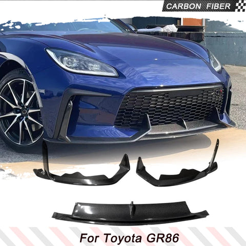 Real Carbon Front Bumper Lip Chin Spoiler For Toyota GR86 2022 2023 Front Lip Chin Guard Apron Front Spoiler Racing Body Kits