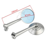 8mm/10mm CNC Motorcycle Silver Rearview Side Mirrors For Off Road Scooters Cruiser Roadster Dirt Bike
