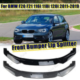 Car Front Bumper Spoiler Lip Splitter Diffuser Tuning For BMW F20 F21 116i 118i 120i 125i 120d 2011-2019 Carbon Fiber Look ABS