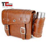 Motorcycle Synthetic Leather Saddle Bag Luggage Brown Side Tool Bag for Harley Sportster for Honda Suzuki Kawasaki Yamaha