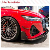 Dry Carbon Fiber Front Bumper Lip Splitters for Audi RS7 C8 Hatchback 2020 - 2022  Front Bumper Lip Spoiler Splitters Guard