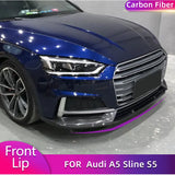 Carbon Fiber Front Bumper Lip Spoiler For Audi A5 Sline S5 S5 Sedan Sportback 2017 2018 Car Front Lip Splitters Chin Apron FRP