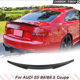 Real Carbon Fiber Rear Car Trunk Spoiler Wing For 2008-2017 Audi S5 B8/B8.5 Coupe Car Racing Boot Wing Lip