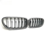 F10 Double Slats/M Color Z Real Carbon Fiber Front Bumper Double Grille Suitable for BMW 5 Series F10 F11 F18 M5 2010-2016