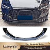Front Bumper Lip Splitter Chin Guard Protector Cover for Audi A6 C8 2019-2023 Universal Front Blade Spoiler Diffuser Body Kit
