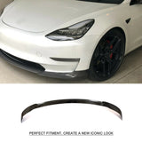 For Tesla Model 3 Base Sedan Long Range Sedan 4-Door 2016 - 2018 Carbon Fiber / FRP Front Bumper Lip Splitters Spoiler Guard