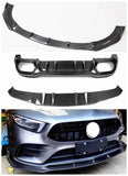 For Mercedes Benz W177 A45 A35 19-23 Real Carbon Fiber Car Front Bumper Lip Rear Diffuser Spoiler Cover body Kit