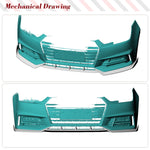 Carbon Fiber/FRP Car Front Bumper Lip Spoiler Splitters Protector for Audi A4 B9 SLINE /S4 Sedan 4 Door 2017-2020 3PCS Body Kits