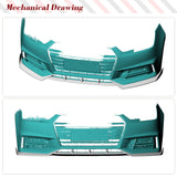Carbon Fiber/FRP Car Front Bumper Lip Spoiler Splitters Protector for Audi A4 B9 SLINE /S4 Sedan 4 Door 2017-2020 3PCS Body Kits