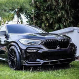 Car Front Bumper Spoiler Lip Splitter for BMW X6 G06 2020-2024 ABS Plastics Body Kits Tuning Accessories Diffuser Gloss Black