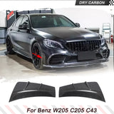 Prepreg Dry Carbon Car Front Bumper Side Air Vent Fender Cover for Mercedes W205 C205 C300 C43 2019-2020 Car Front Body Kits