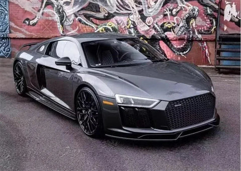 4pcs/set Real Carbon Fiber Front Bumper Lip Splitters Fog Light Cover For Audi R8 V8 V10 GT 2016 2017 2018 2019 2020