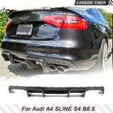 Carbon Fiber Rear Bumper Diffuser Lip Spoiler for Audi S4 Sedan 4 Door 2013 - 2016 B8.5 Car Rear Bumper Diffuser Lip Spoiler