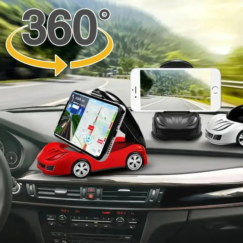 360° Rotating Car Model Navigation Bracket Strong Self-adhesive Car Mobile Phone Holder Car Interior Instrument Ornament Decor