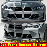 M3 M4 G80 G82 Bumper Spoiler Glossy Black Sport Style Front Bumper Lip Body Kit For BMW M3 M4 G80 G82 2020-2023 Car Accessories