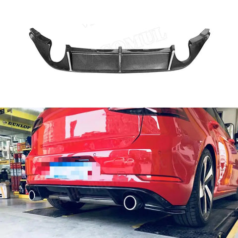 Carbon Fiber Car Rear Bumper Lip Diffuser Spoiler For Volkswagen MK7 Golf 7 GTI Hatchback 2014-2017 Car Bodykits High Quality