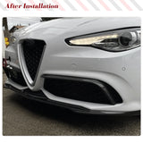 Car Front Bumper Canards Fins Fog Light Covers for Alfa Romeo Giulia Sport 2016 - 2021 Car Front Splitters Carbon Fiber