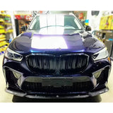 For BMW F95 X5M 2019+ Carbon Fiber Front lip Diffuser Front Bumper Diverter Spoiler Diffuser chin Modified and upgraded body kit