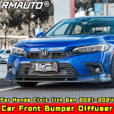 For Civic Body Kit Front Bumper Cover Glossy Black MC Style Front Bumper Lip For Honda Civic 11th Gen 2021-2024 Car Accessories