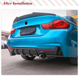 Carbon Fiber Rear Bumper Lip Diffuser Spoiler for BMW 4 Series F32 F33 F36 M Sport Gran Coupe Sedan Convertible 2014 - 2018