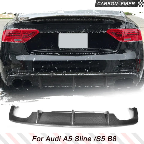 Carbon Fiber Car Rear Diffuser Lip Spoiler Bumper Guard for Audi A5 Sline S5 B8 Sedan Coupe Convertible 2012-2016 Rear Body Kits