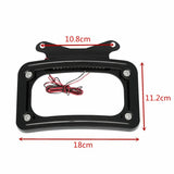 Curved License Plate Mount Frame W/LED For Harley Road King Street Glide FLTRX FLTRXS