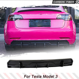 Carbon Fiber Car Rear Bumper Diffuser Lip Spoiler For Tesla Model 3 2016-2023 Car Rear Bumper Lip Rear Racing Body Kits